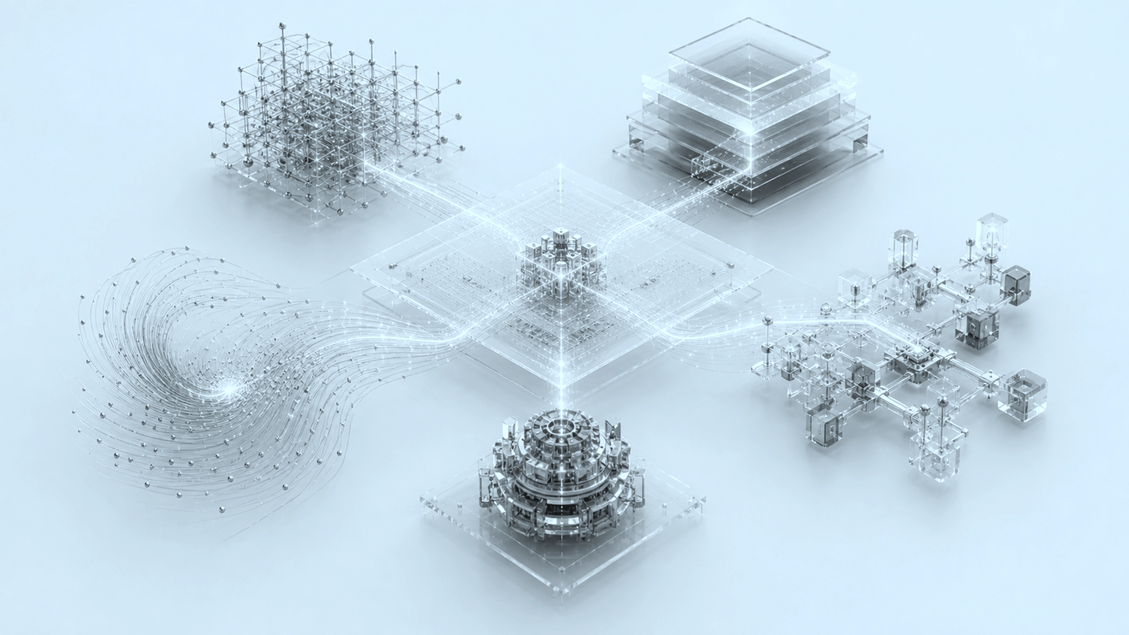Five disciplines coordinating around one shared system.